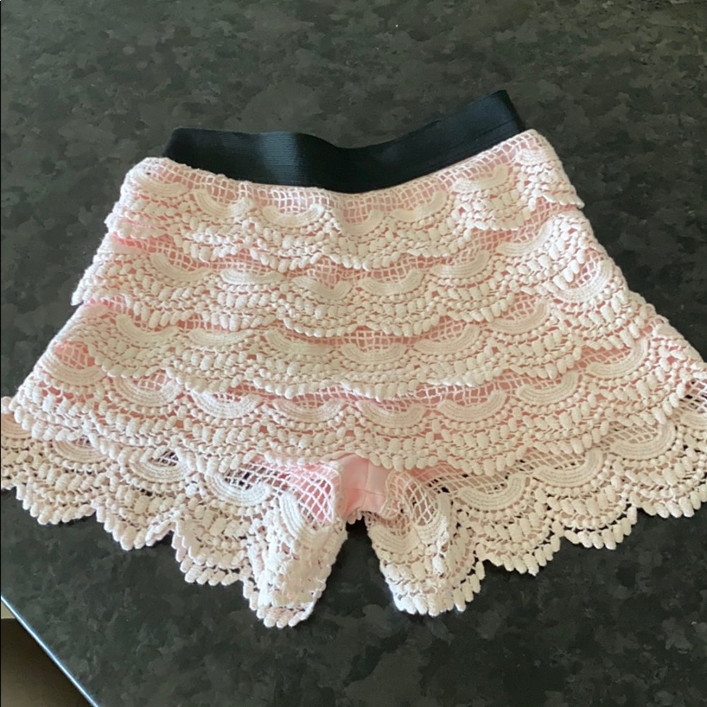 Aqua lace light pink shorts Girls M